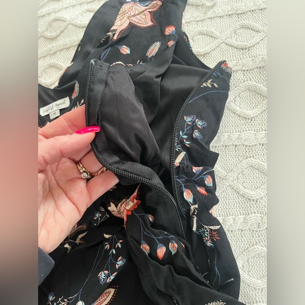 Wishlist Apparel Floral Black and Pink Women's Mid Calf Dress Size Medium - Picture 13 of 16